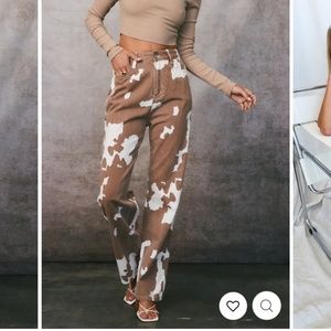 12th Tribe- Midland Cow Print Jeans